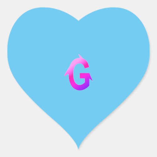 Alphabet letter G sticker Heart Sticker