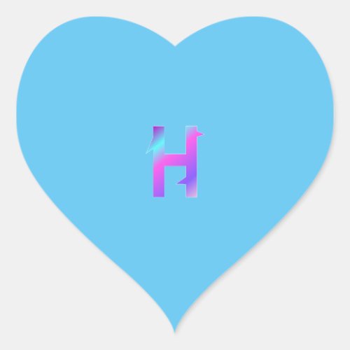 Alphabet letter H sticker Heart Sticker