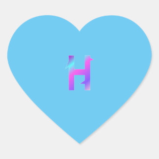 Alphabet letter H sticker. Heart Sticker