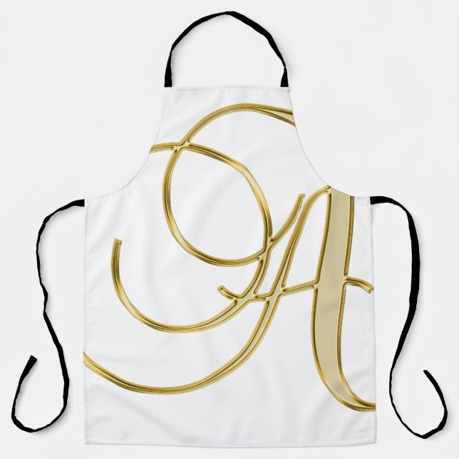 Alphabet letter initial background apron (Front)