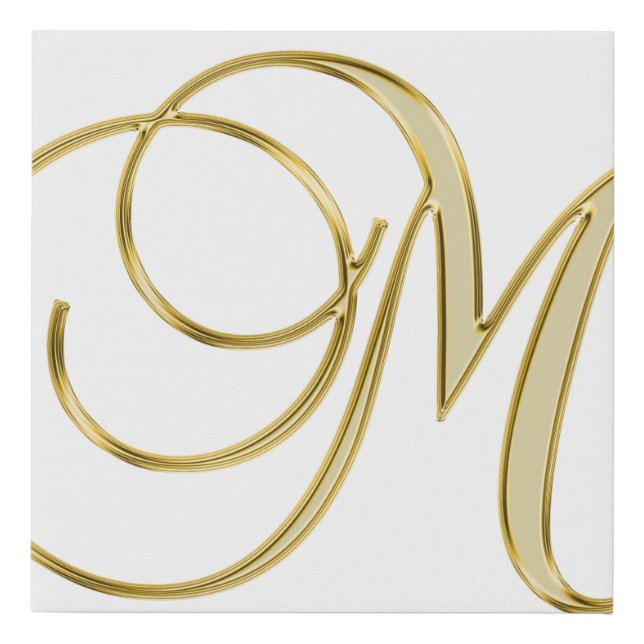 Alphabet letter initial background faux canvas print (Front)