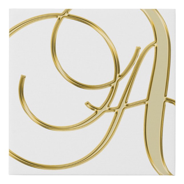Alphabet letter initial background faux canvas print (Front)