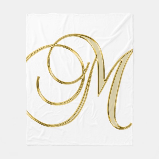 Alphabet letter initial background fleece blanket (Front)