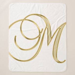 Alphabet letter initial background sherpa blanket