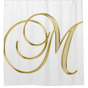 Alphabet letter initial background shower curtain