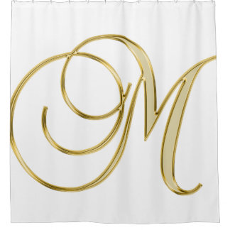 Alphabet letter initial background shower curtain