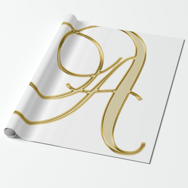 Alphabet letter initial background wrapping paper (Unrolled)