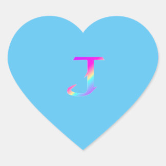 Alphabet letter J sticker. Heart Sticker