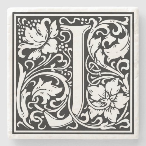 Alphabet Letter J Vintage  Stone Coaster