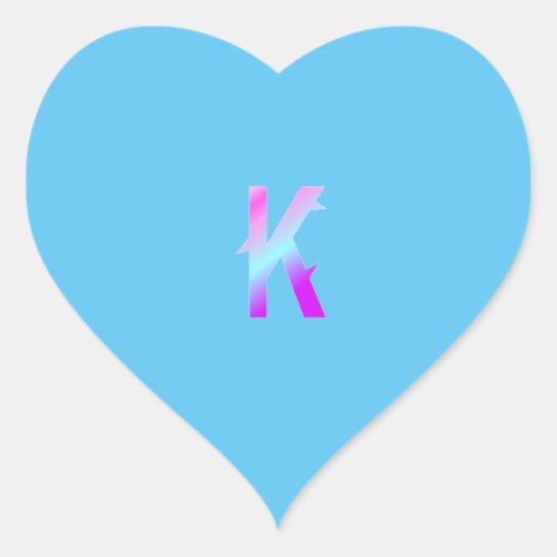 Alphabet letter K sticker  Heart Sticker