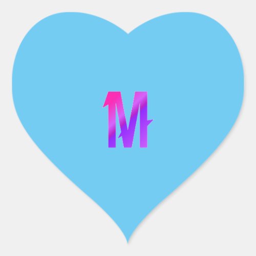 Alphabet letter M sticker Heart Sticker