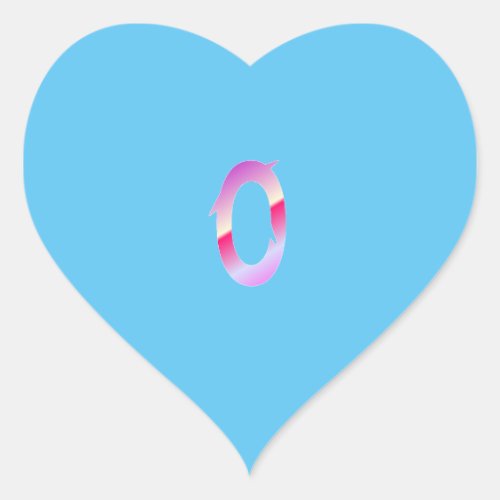 Alphabet letter O sticker Heart Sticker