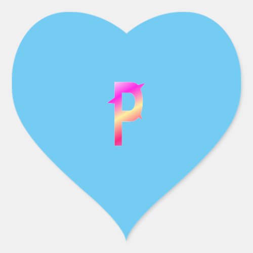 Alphabet letter P sticker Heart Sticker