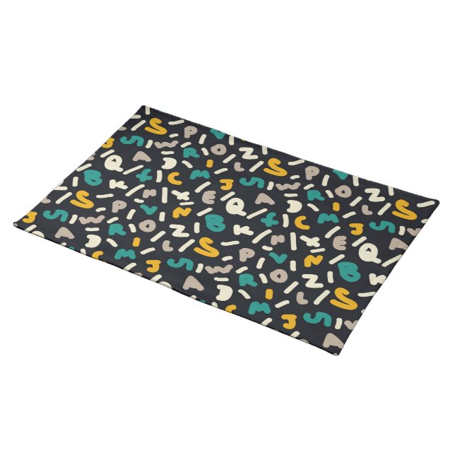 Alphabet Letter Pattern Cloth Placemat (On Table)