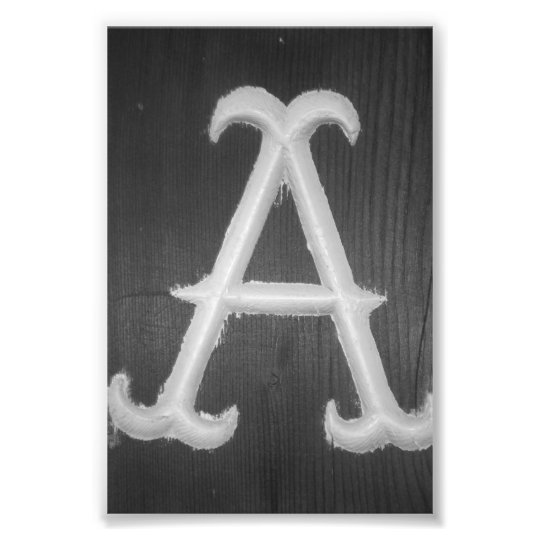 Alphabet Letter Photography A10 Black & White 4x6 Photo Print | Zazzle.com