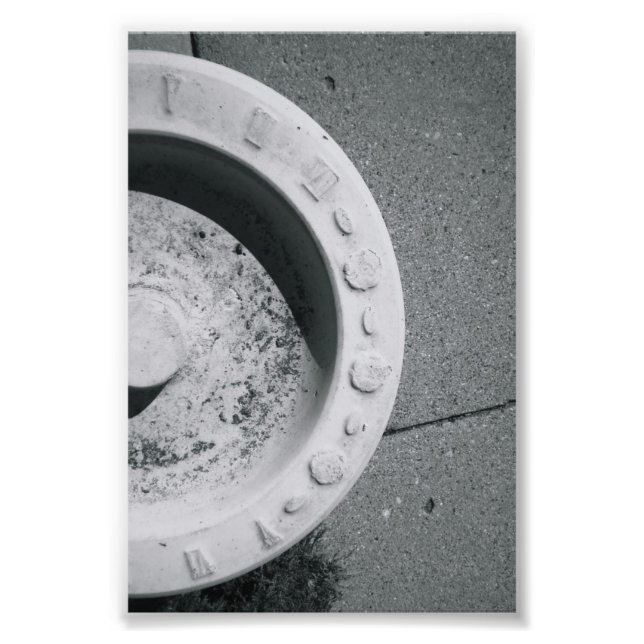 Alphabet Letter Photography D3 Black and White 4x6 Photo Print (Front)