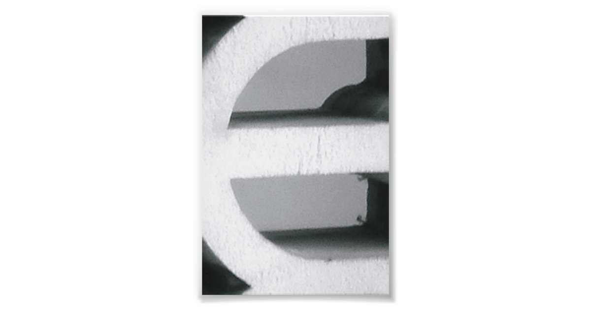 E2 Lettering Alphabet Letter Photography E2 Black and White 4x6 Photo Print | Zazzle