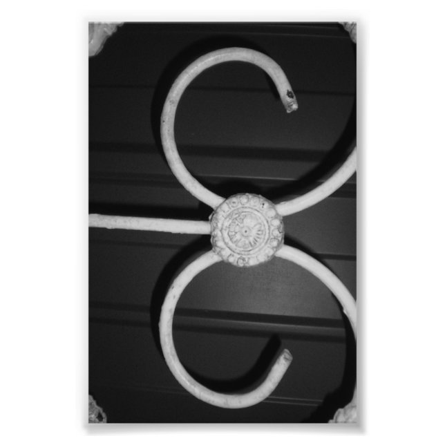 Alphabet Letter Photography E8 Black and White 4x6 Photo Print (Front)