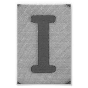 Alphabet Letter Photography I9 Black and White 4x6 Photo Print
