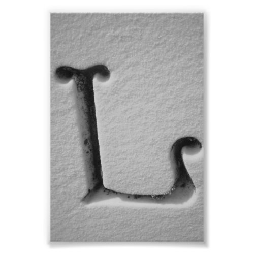 Alphabet Letter Photography L4 Black and White 4x6 Photo Print