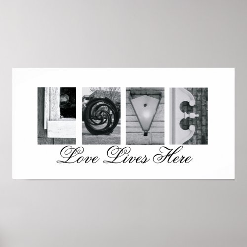 Alphabet Letter Photography Love Lives Here print