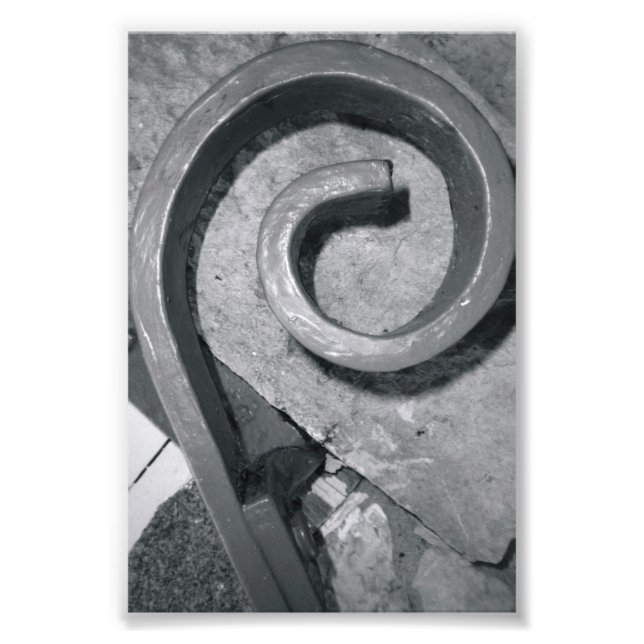 Alphabet Letter Photography P2 Black and White 4x6 Photo Print (Front)