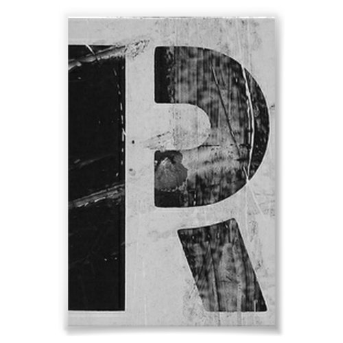 Alphabet Letter Photography R2 Black and White 4x6 Photo Print