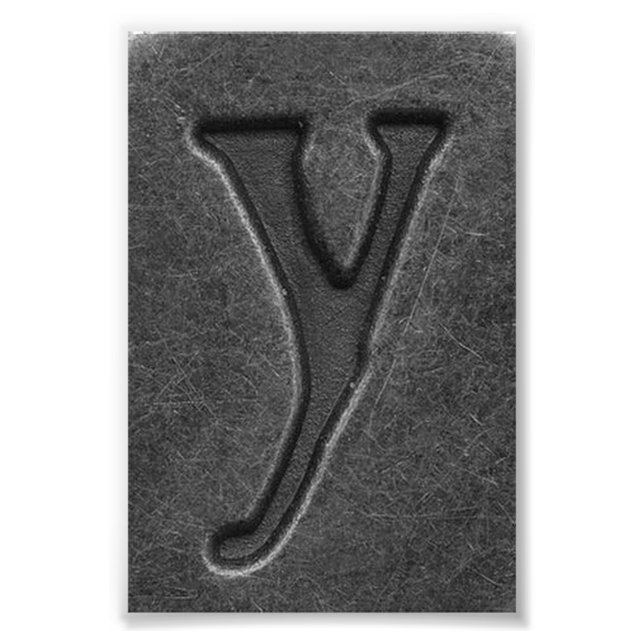 Alphabet Letter Photography Y6 Black and White 4x6 Photo Print (Front)