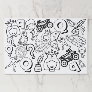 Alphabet Letter Q Coloring Book Paper Pad