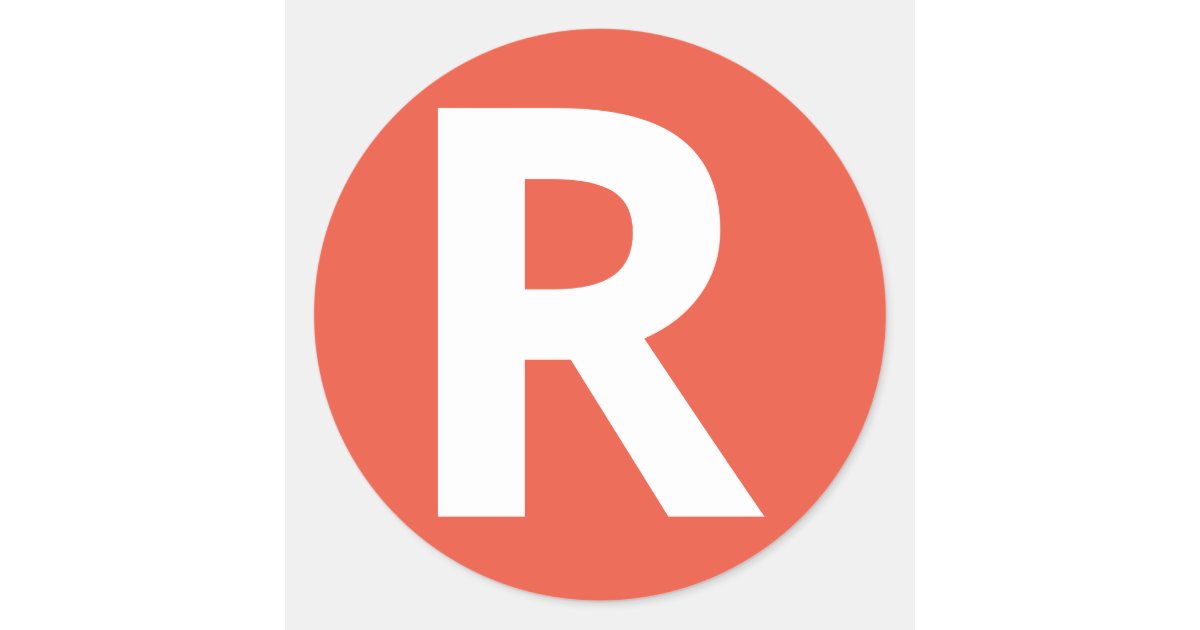 Alphabet Letter ‘R’ Sticker | Zazzle