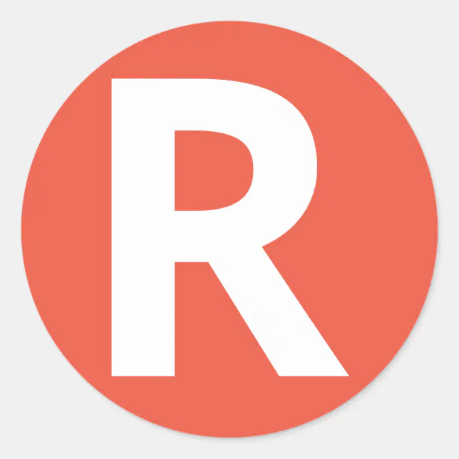 Alphabet Letter ‘R’ Sticker | Zazzle