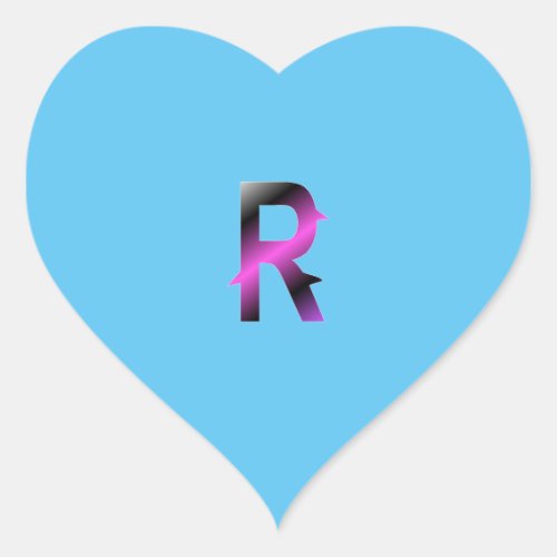 Alphabet letter R sticker Heart Sticker