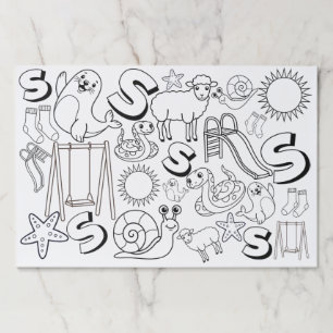 Alphabet Letter S Coloring Book Paper Pad