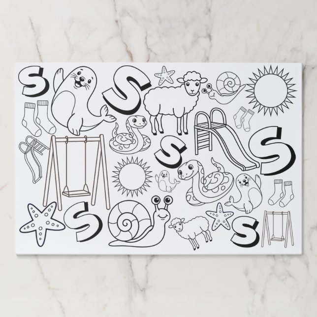 Alphabet Letter S Coloring Book Paper Pad (Front)