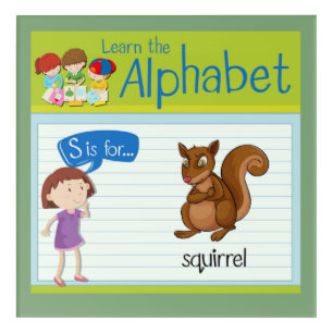 Alphabet Letter S Is For Squirrel Acrylic Print