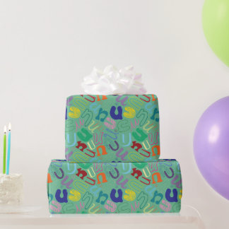 Alphabet Letter U Wrapping Paper - Green