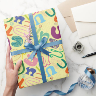 Alphabet Letter U Wrapping Paper - Yellow