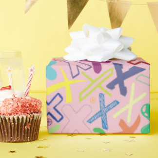 Alphabet Letter X Wrapping Paper - Pink