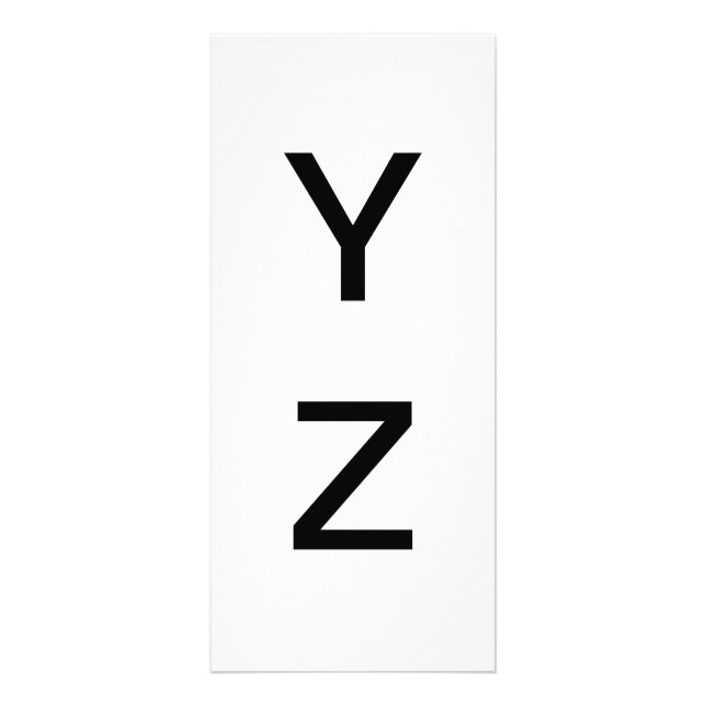 Alphabet Letter Y And Z Learning Education Card (Front)