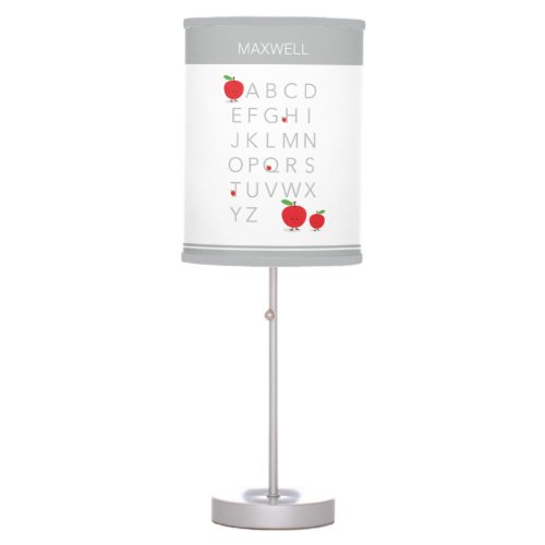 Alphabet Letters ABC Educational Apple Cartoon Table Lamp