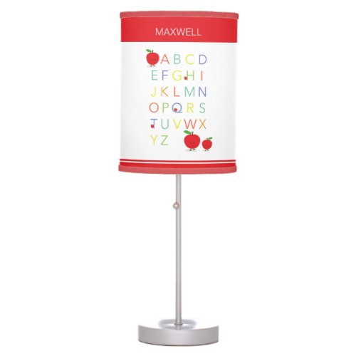 Alphabet Letters ABC Educational Colorful Apple Table Lamp