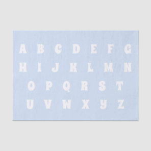 Alphabet Letters Abc pattern light blue white Tissue Paper