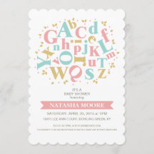 Alphabet Letters Baby Shower Invitation
