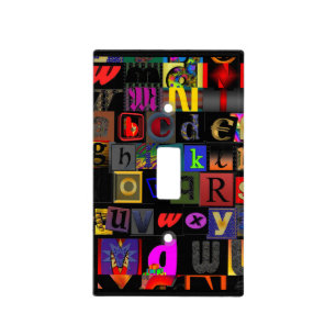Alphabet Letters Boy Girl Kids School Design Light Switch Cover
