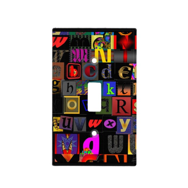 Alphabet Letters Boy Girl Kids School Design Light Switch Cover (Front)