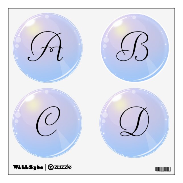 Alphabet Letters in Bubbles Wall Decals (Front)