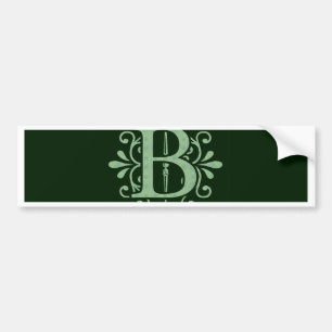 Alphabet letters - letter B - green Bumper Sticker