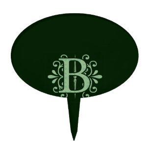 Alphabet letters - letter B - green Cake Topper