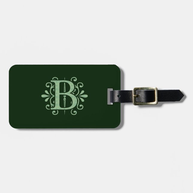 Alphabet letters - letter B - green Luggage Tag (Front Horizontal)