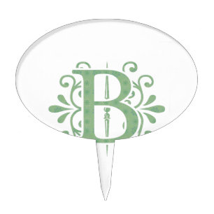 Alphabet letters - letter B - white Cake Topper
